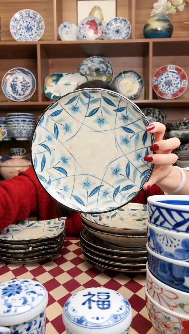 【闪购商品】瓷片【微瑕】桔梗19.5cm浅盘