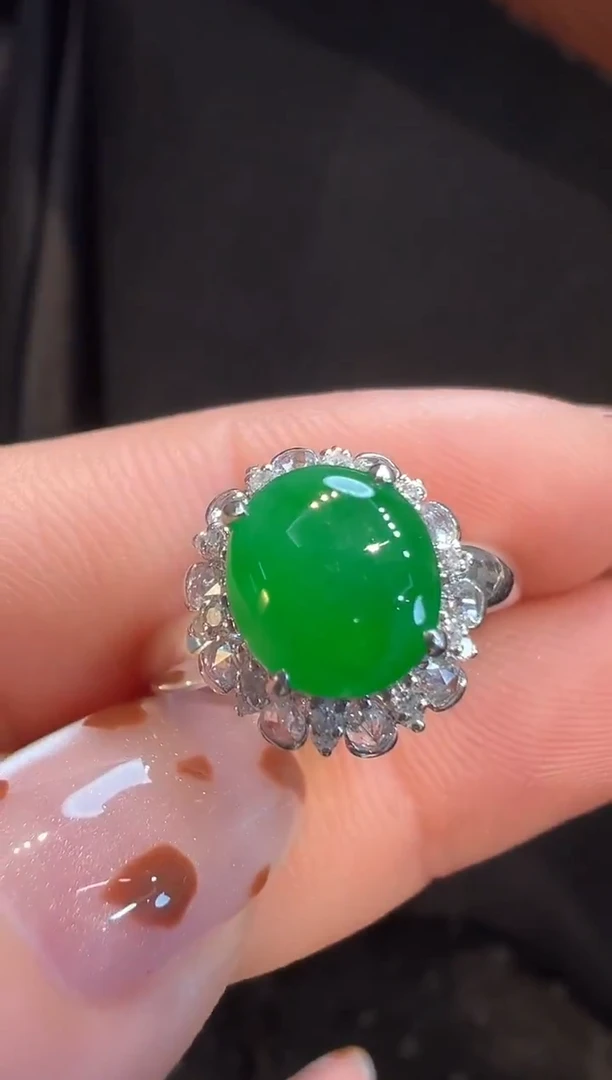 18K金镶嵌戒指翡翠AL6