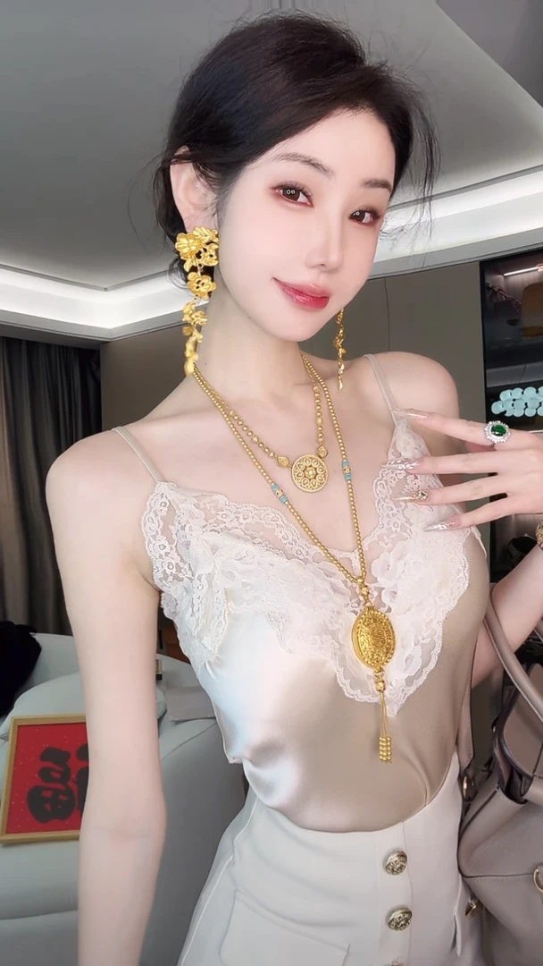 【雅乔定制】心之所向 醋酸蕾丝吊带打底背心DYLL-24106558