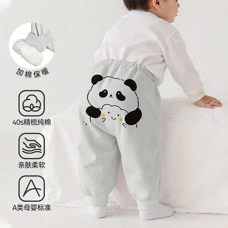宝宝裤子秋冬款加绒加厚男女儿童棉裤外穿一条过冬婴幼儿保暖卫裤