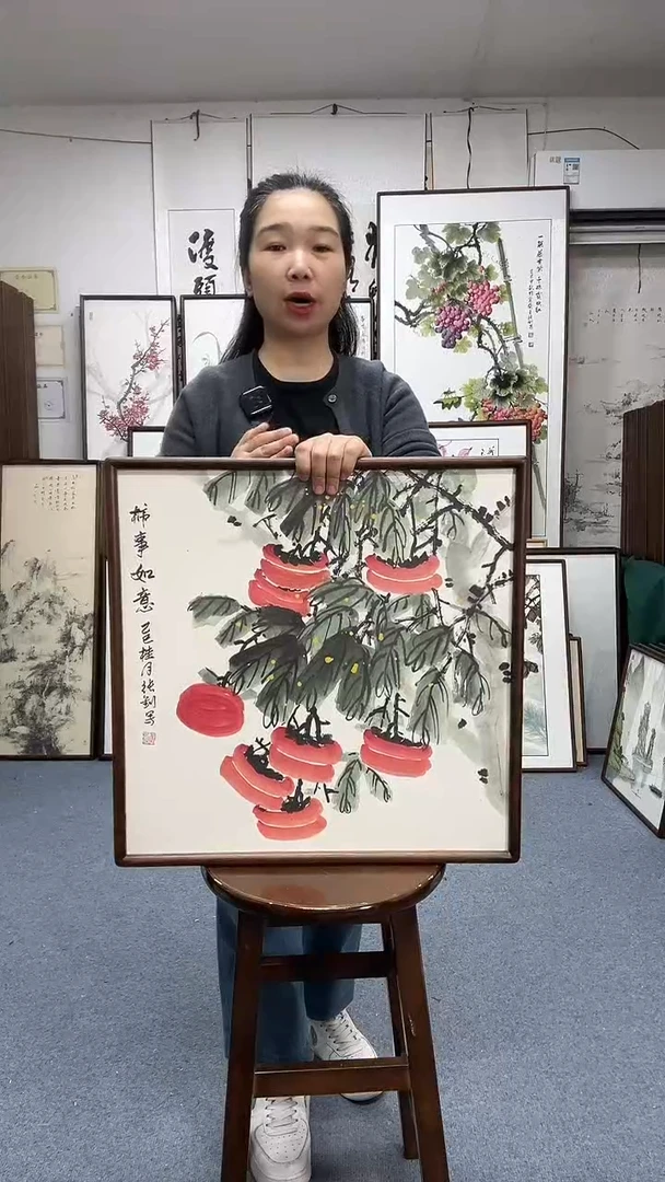 国画尺寸52*52实木画框京东包邮手绘
