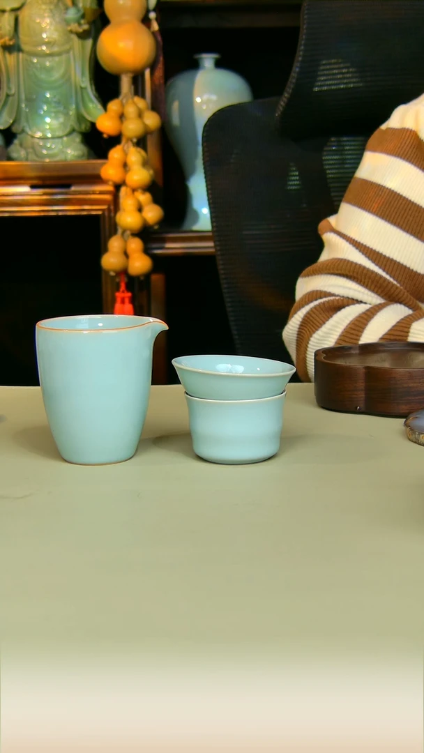 杯子海**斯公道加茶漏原矿天青原矿一级品