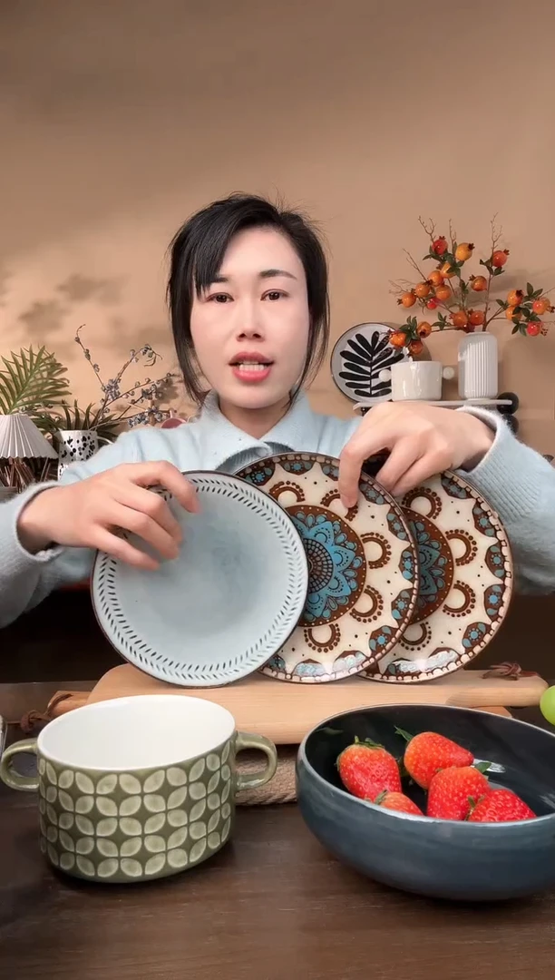 【闪购商品】瓷片7.5英寸窑变花盘2只微瑕