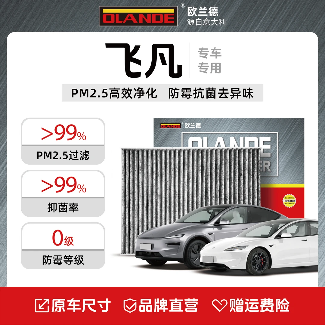 欧兰德【飞凡专用】抑菌级原厂升级活性炭汽车空调滤芯高流量空气滤