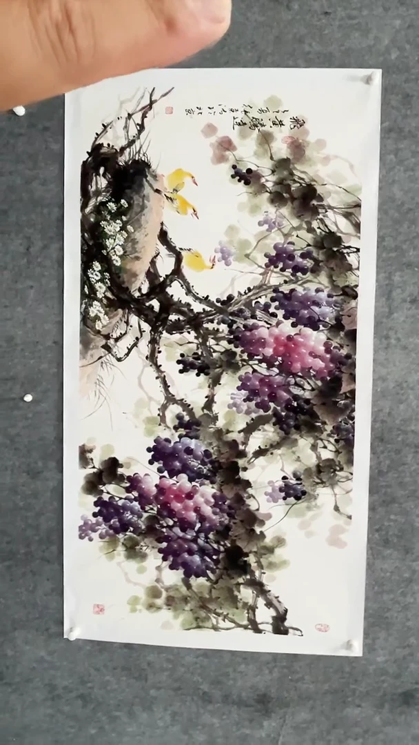 国画张景波-葡萄横-8平尺