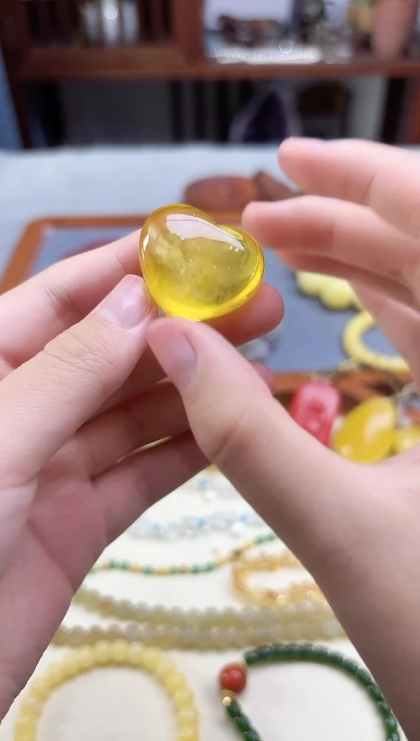 裸石蜜蜡未镶嵌蜜蜡爱心配饰GW