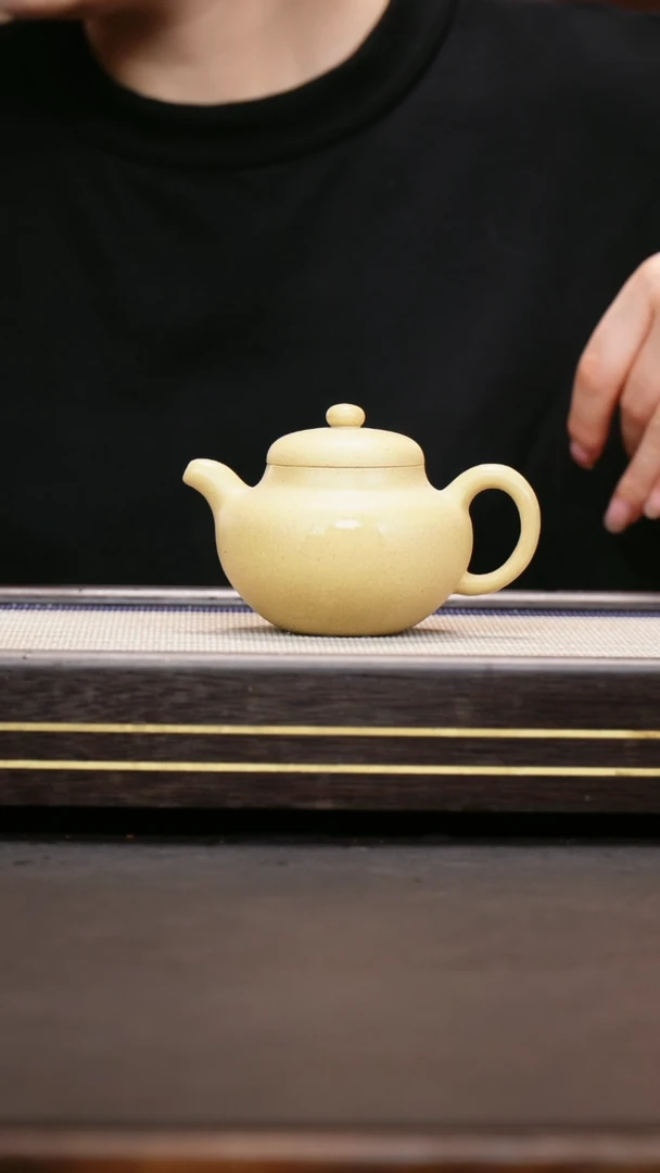茶壶紫砂本山绿泥  柿圆