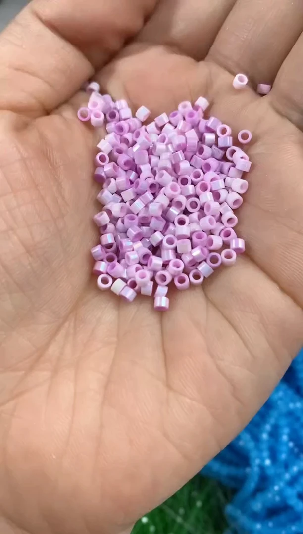 玻璃0979古董珠颜色混发1瓶