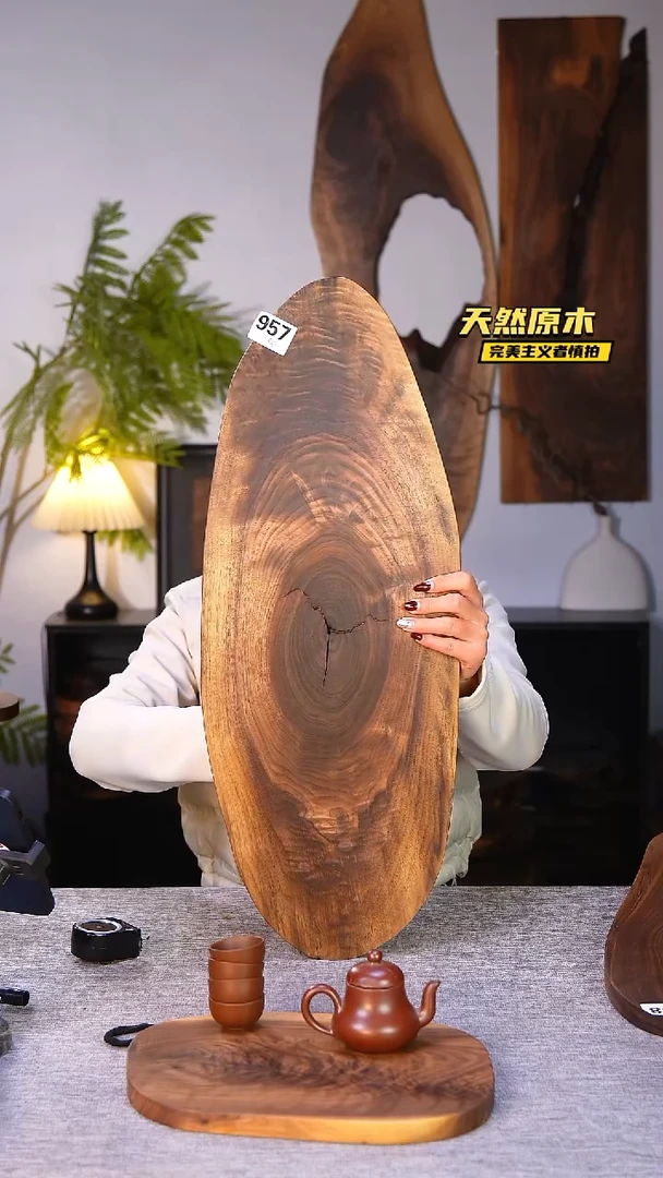 木北美黑胡桃原木.干裂疤结不属于商品质量问题完美主义者慎拍