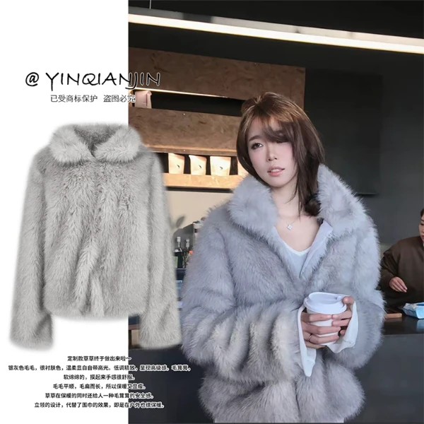 *尹千金*【落雪芬兰】尹千金逼真杂色毛尖定制清雅灰环保草W245034