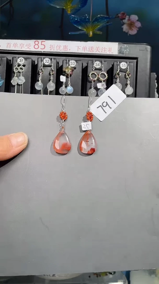 未镶嵌南红玛瑙耳饰喜欢拍