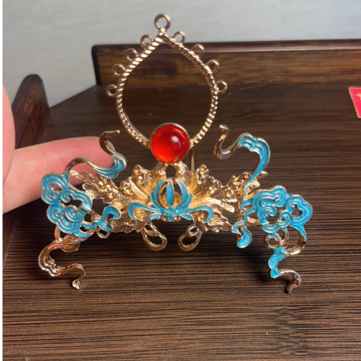 汉服烧蓝发冠古装新中式发簪古风古典饰品头饰