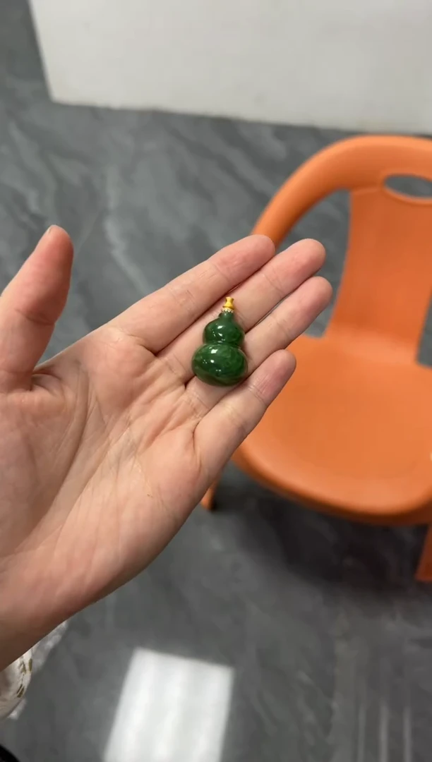 项链银S925镶嵌和田玉和田玉碧玉小葫芦银吊坠[多样发其一]