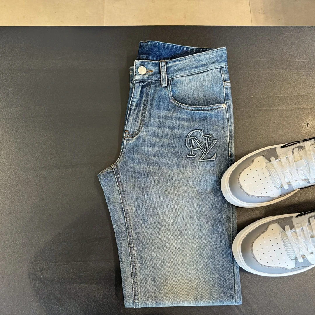 CNZ奢品-2025夏季新款休闲男士小直筒牛仔裤-LU-7668