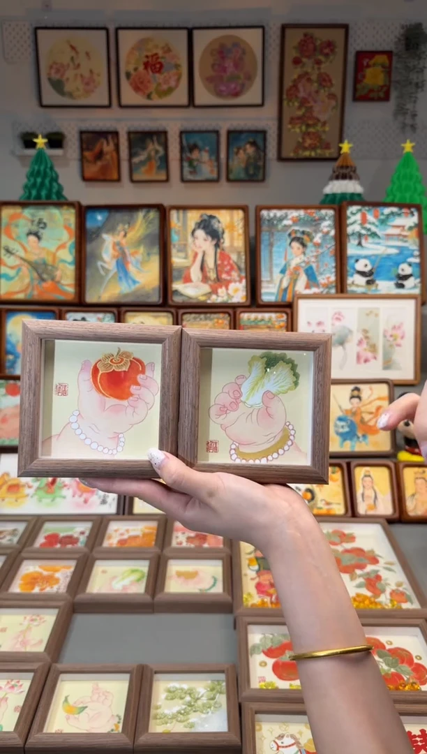 国画好柿小手 白菜小手 手绘国画12