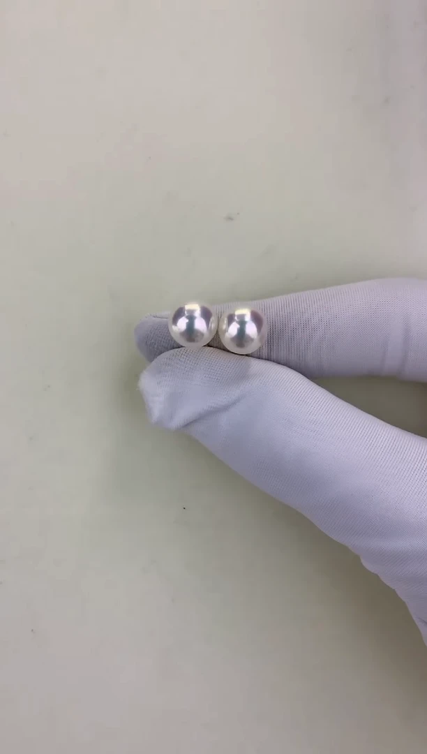 18K金镶嵌DA海水珍珠 GD015 8-8.5 素钉