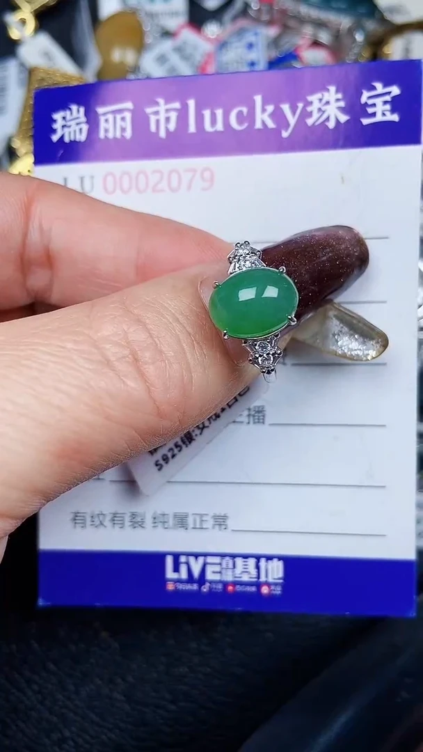 颈饰银S925镶嵌翡翠2079