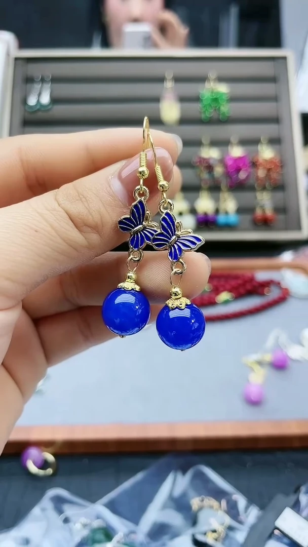 【闪购商品】玛瑙/玉髓耳饰14K金镶嵌113800