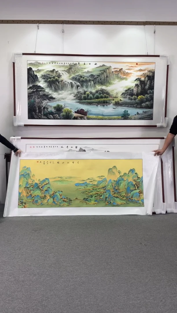 国画千里江山图208*86手绘国画