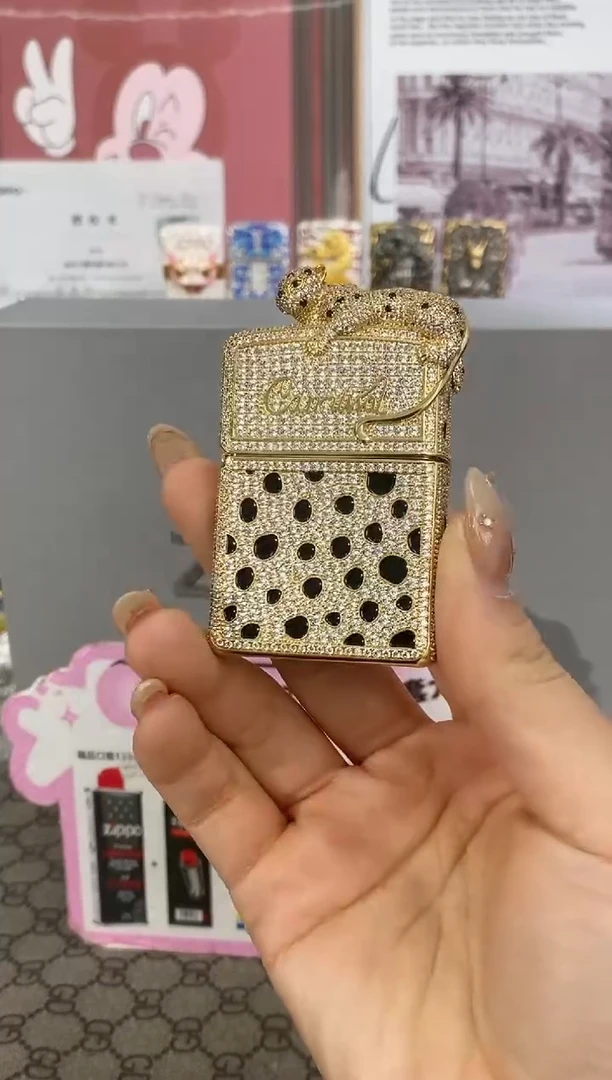 铜ZIPPO满钻金钱豹 (拍下备注颜色)