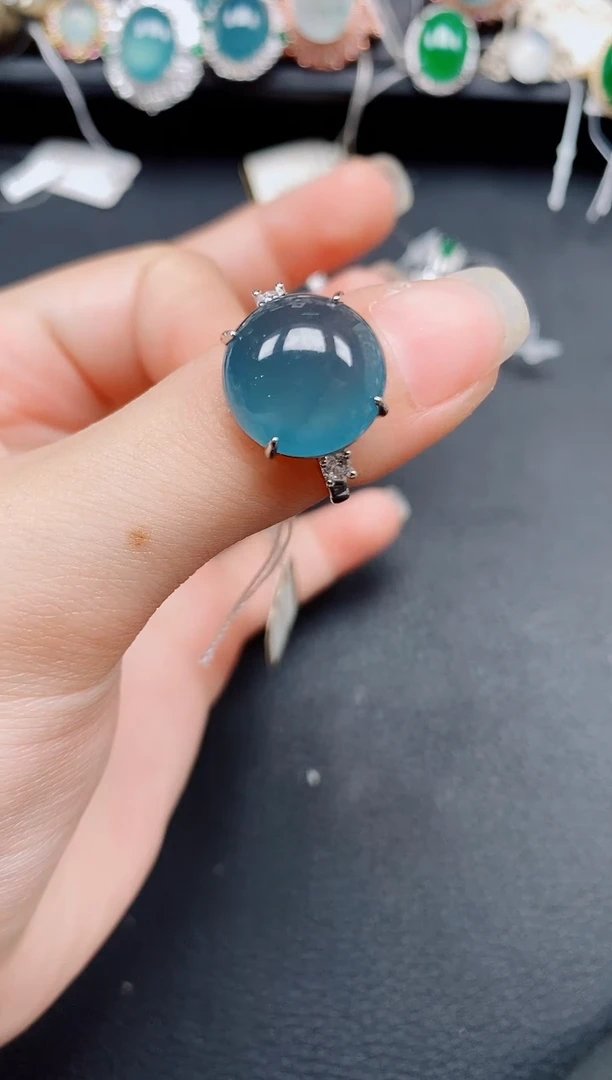银S925镶嵌戒指翡翠翡翠