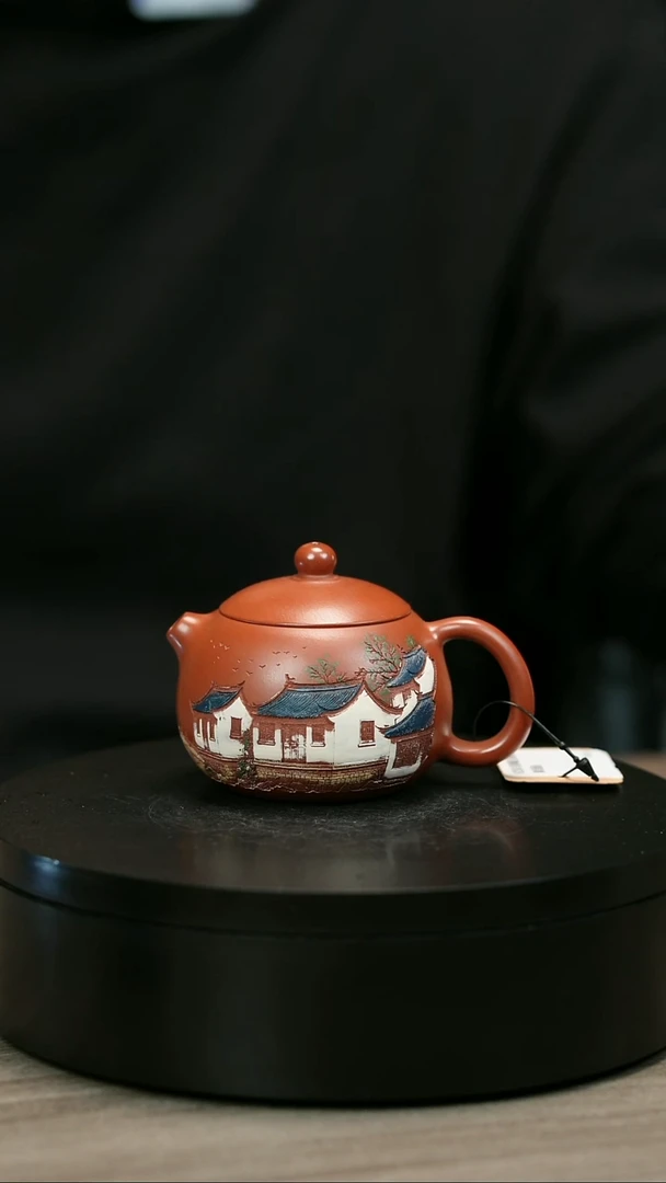 茶壶紫砂奋****1H2387赵翠虹彩刻古韵西施