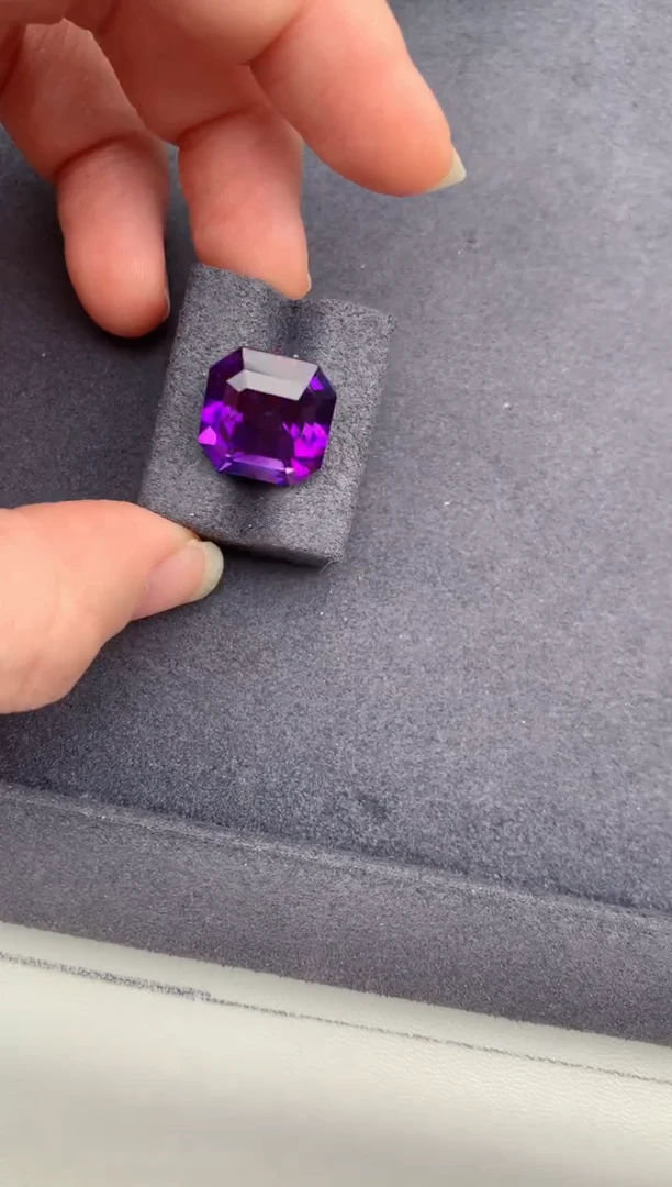 未镶嵌珠宝半成品紫晶11.9ct紫水晶 DF  定制