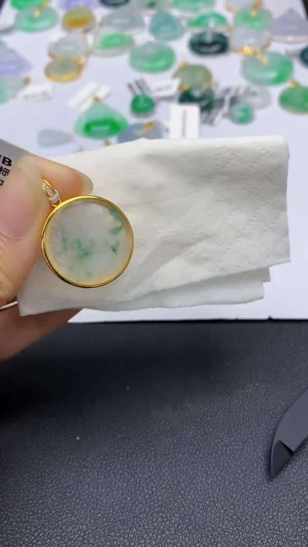 颈饰银S925镶嵌翡翠天然缅甸a货翡翠百元以上9元证书费自理