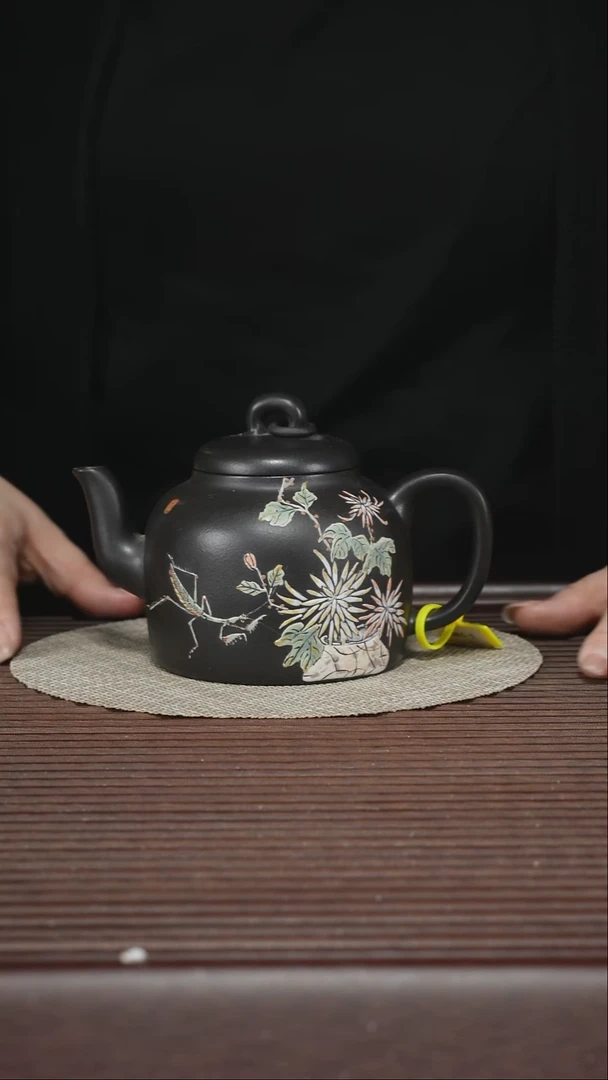 茶壶紫砂T361 黑墩头 汉韵 260cc