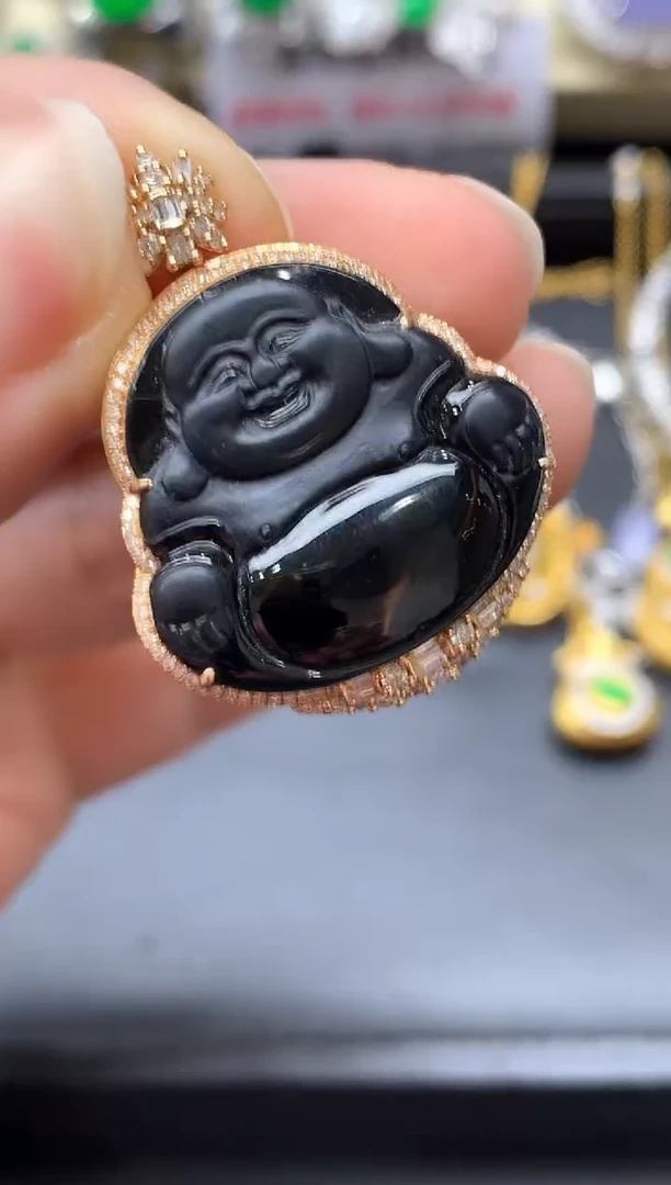 颈饰18K金镶嵌翡翠654-中国好珍宝