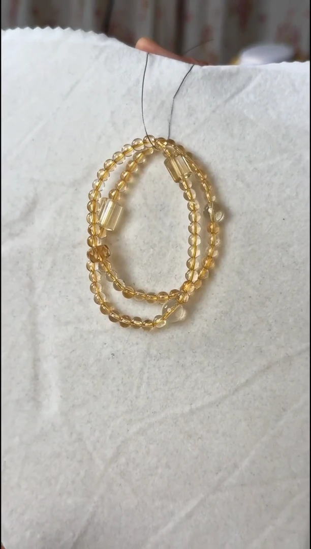 未镶嵌手链水晶天然暴力黄水晶多圈手链