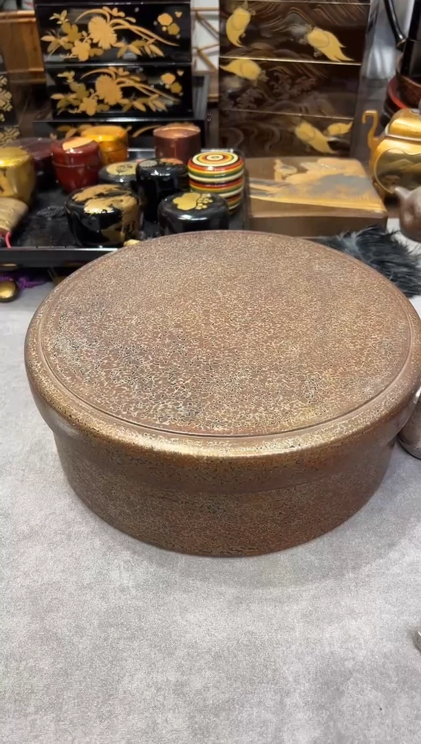 菠萝漆 内满金梨地茶仓 大漆漆器大漆漆器