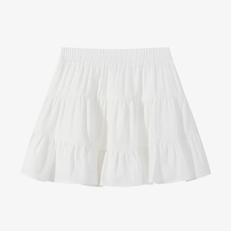 羊城故事-松紧腰a字半身裙裤女春夏抽皱遮跨显瘦短裙Y50248332