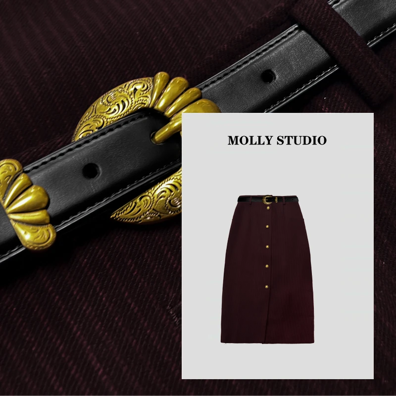 【浪漫马黛】Molly 时尚气质简约 半身裙 M2025559