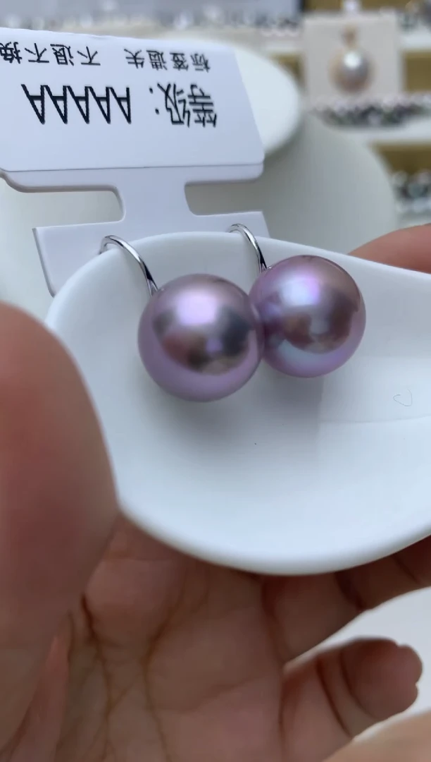 银S925镶嵌耳饰淡水珍珠w50