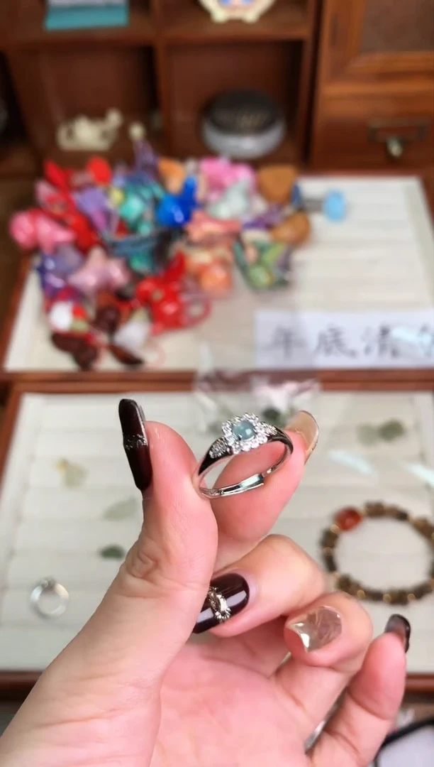 【闪购商品】翡翠戒指合金蓝翡戒指