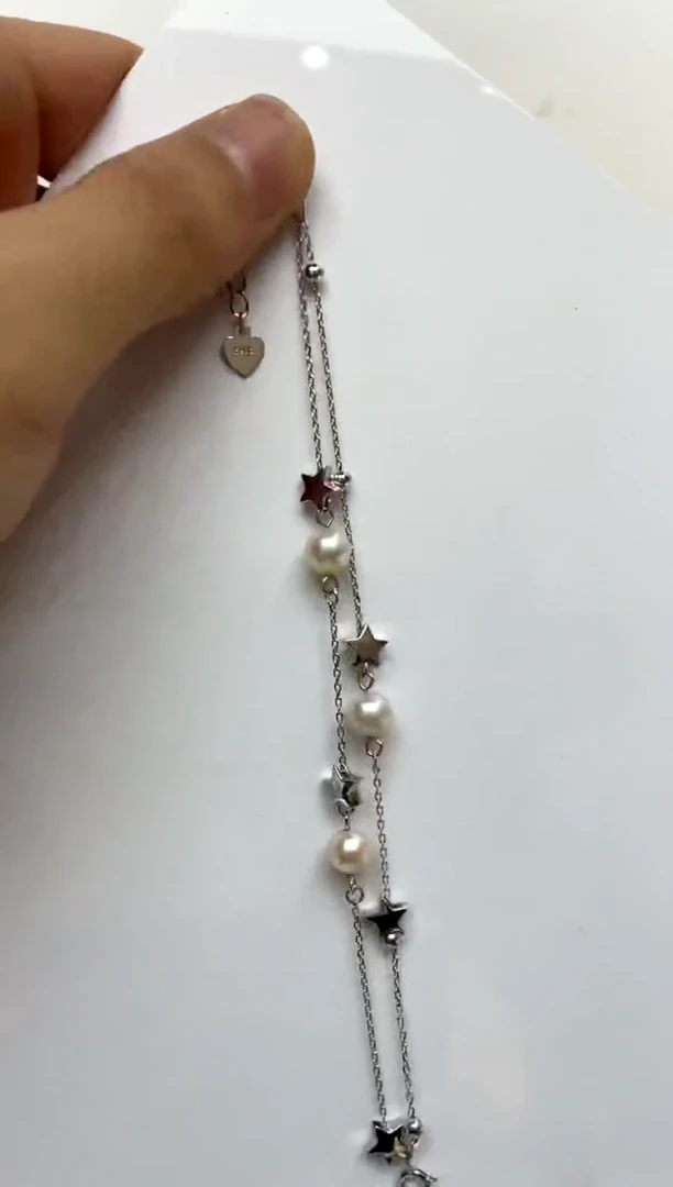 银S925镶嵌手绳海水珍珠6-7