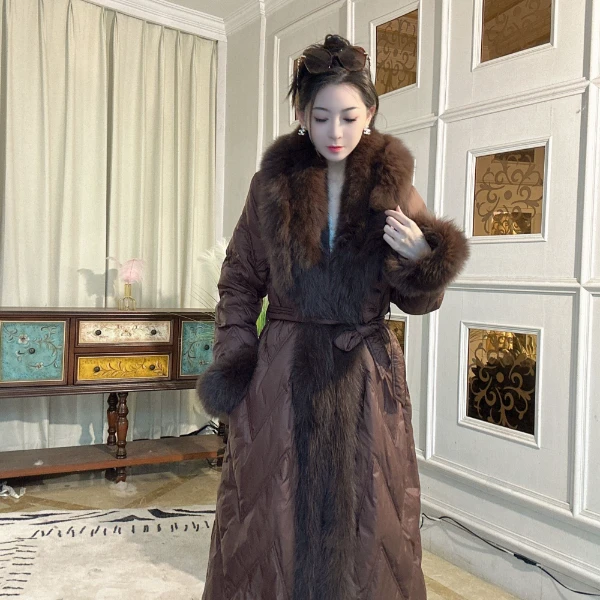 OFL新款时尚百搭连帽芬兰进口狐狸毛领鹅绒服23020