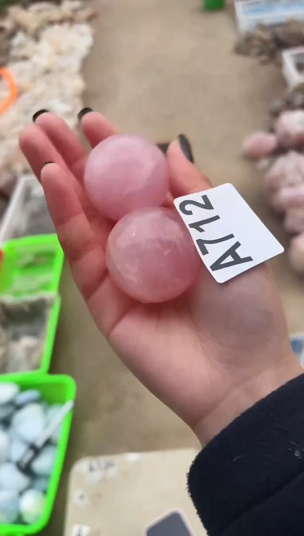【闪购商品】水晶摆件未镶嵌粉水晶球多样性发一个 712