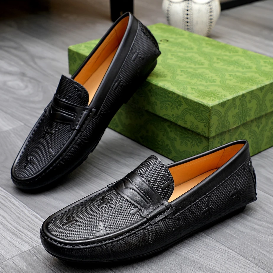 时尚男士豆豆鞋男士2025新款网红一脚蹬低帮驾车鞋夏季透气皮鞋