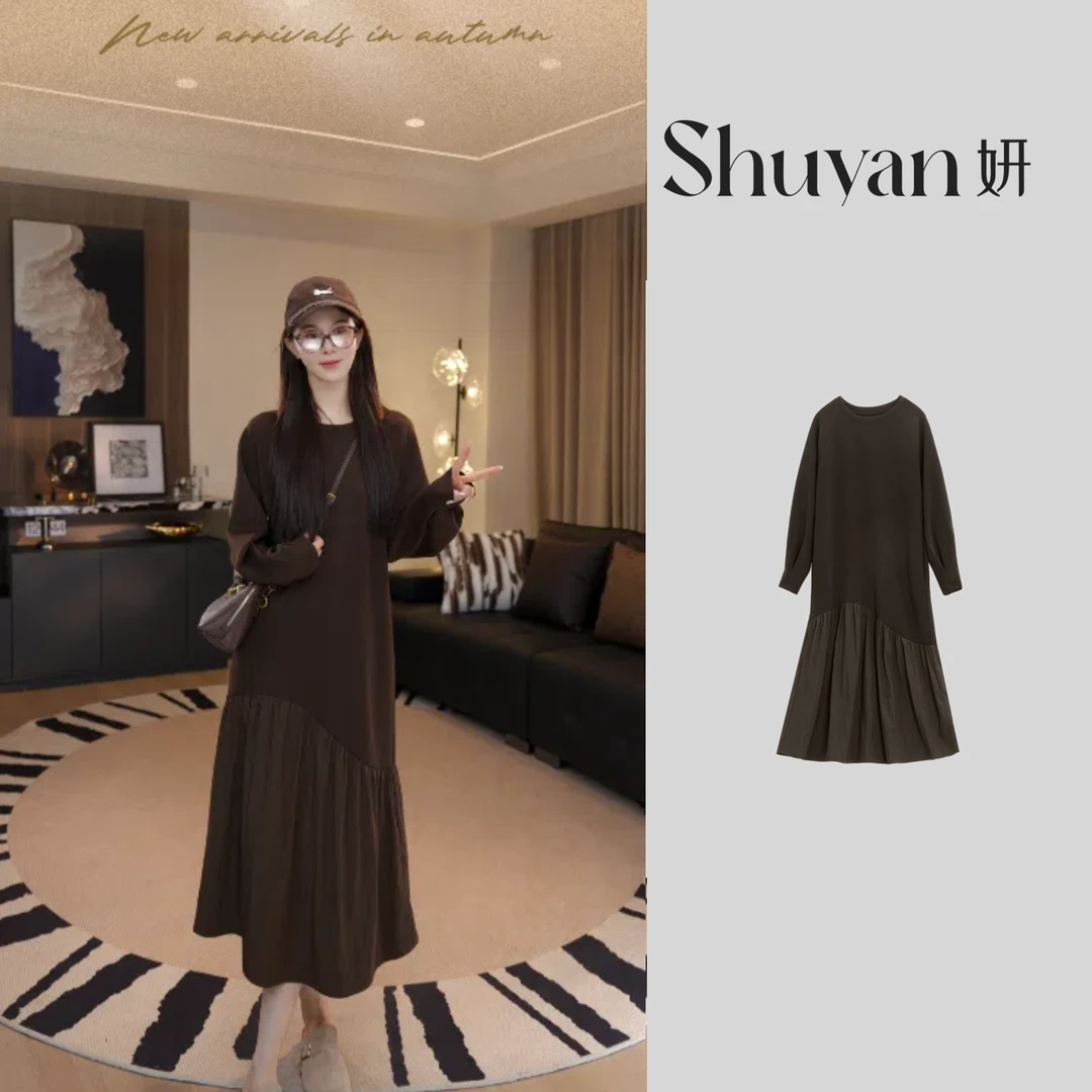 Shuyan妍【鱼尾卫衣裙】植物纤维简约大气卫衣裙665125