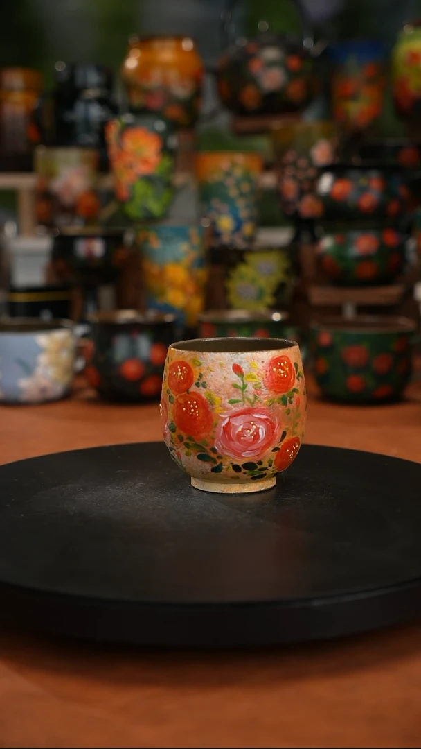 紫砂油画手绘釉下彩