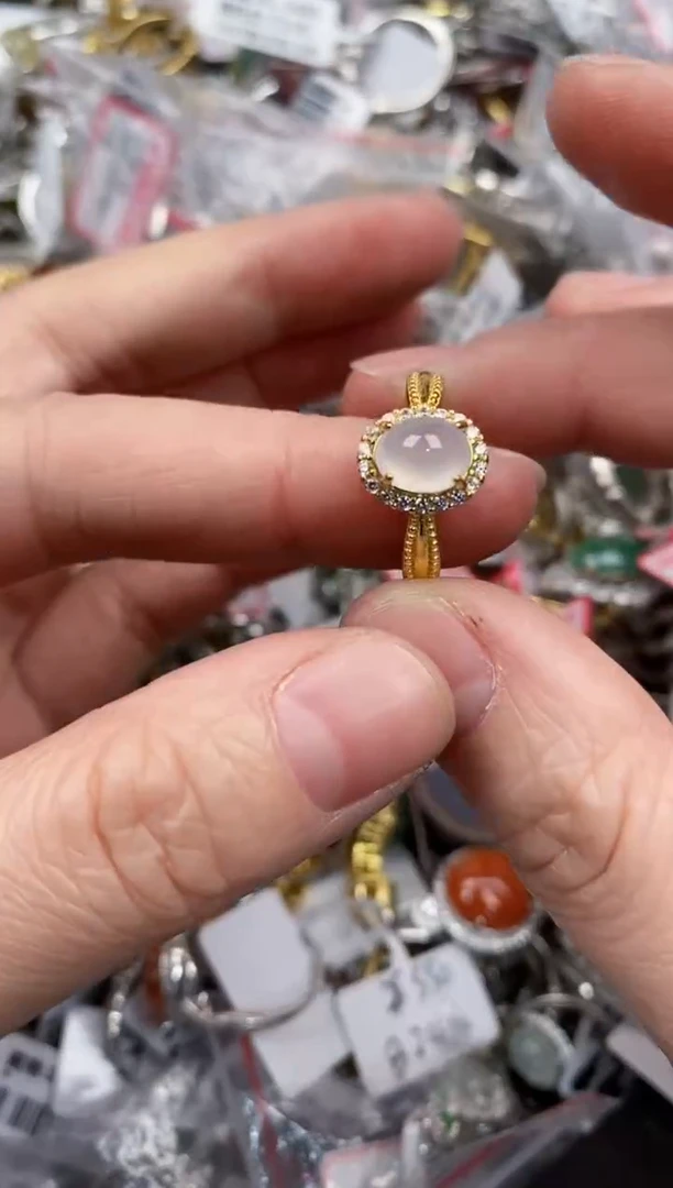 银S925镶嵌戒指翡翠999   4