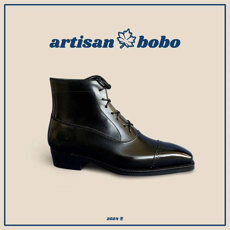 高定巴尔莫勒靴 法国BOX小牛皮 手工固特异工艺vibram耐磨橡胶底