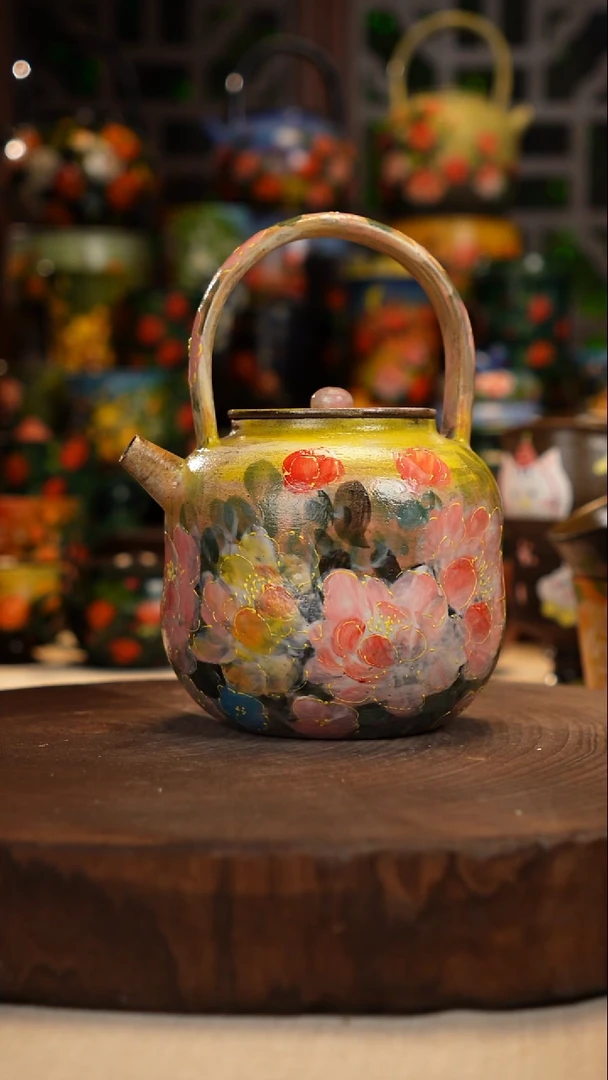 紫砂油画手绘釉下彩