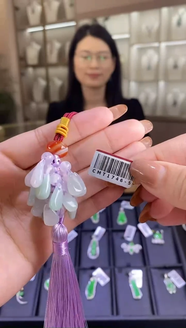 翡翠挂件未镶嵌车挂@@CMT1746-5