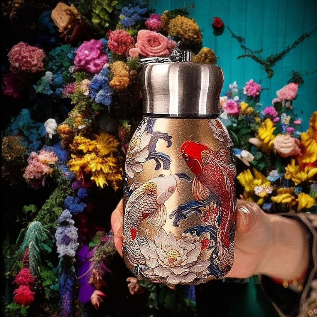 复古锦鲤水杯60402