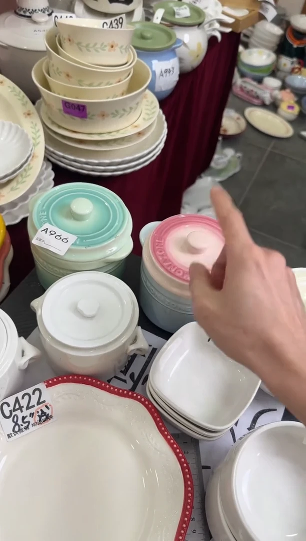 摆件陶A966 2个库存陶瓷餐具微瑕