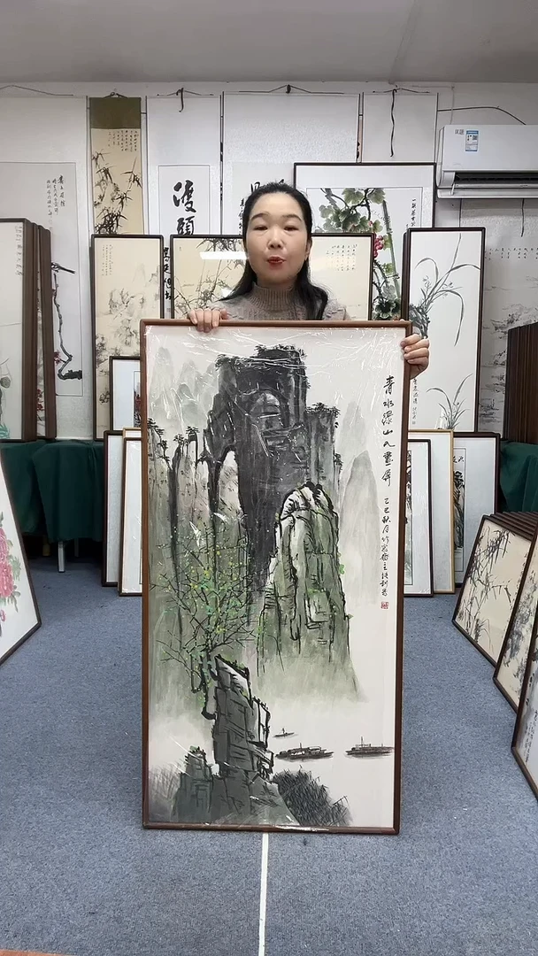 国画尺寸63*123实木画框京东包邮手绘