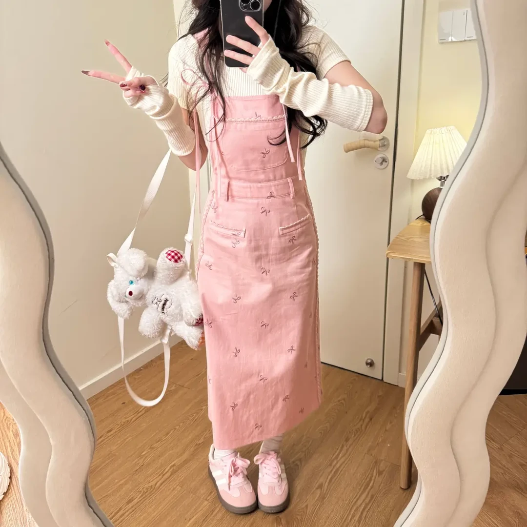 【破价秒发】甜酷多巴胺牛仔背带裙女夏季减龄穿搭小众风短裙短袖